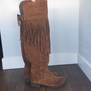 Awesome Free People fringe over the knee boots